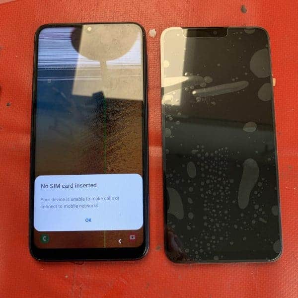 image a Samsung A10 with a cracked screen