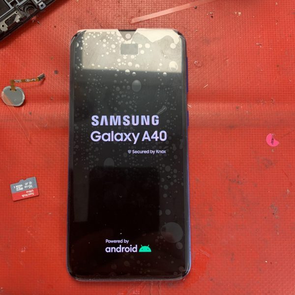 image showing Samsung A40 with a new screen repair