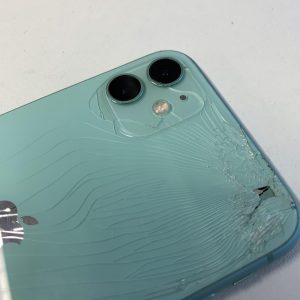 Image of iPhone 11 with a cracked back glass