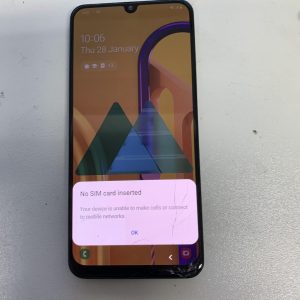 Image of a Samsung A40 with a cracked display