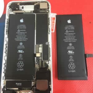 image showing iPhone 7 with a faulty battery